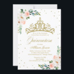Invitación de Quinceanera Rosa de Tiara Bilingüe<br><div class="desc">Invitación de Quinceanera Rosa de Tiara Bilingüe</div>