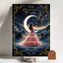 Invitación de Quinceañera Rosa Polvorienta Noche E