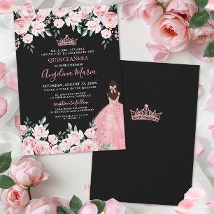 Invitación de Quinceañera Rosa Sonrojado