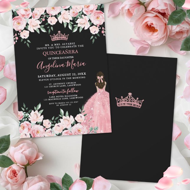 Invitación de Quinceañera Rosa Sonrojado (Blush Pink Quinceanera Invitation)