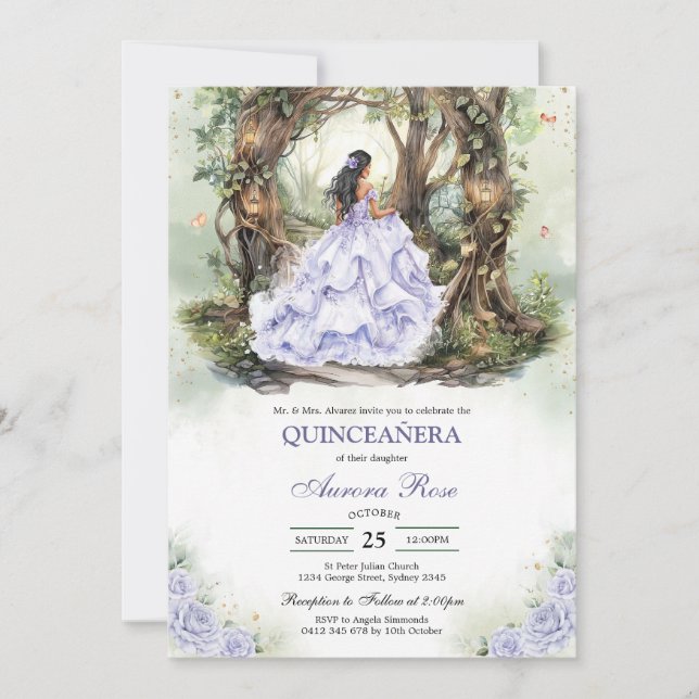 Invitación de Quinceañera Rústica Moderna (Anverso)