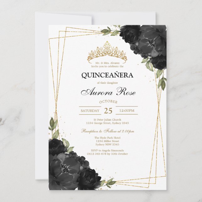 Invitación de Quinceañera Rústica Moderna (Anverso)