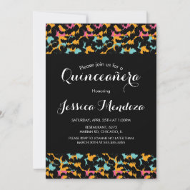 Invitación de Quinceañera Sweet 16 con Estampado d