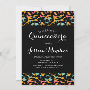 Invitación de Quinceañera Sweet 16 con Estampado d