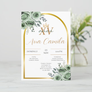 Invitación de Quinceanera Verde