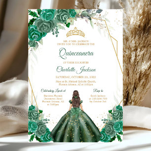 Invitación de Quinceañera Verde Cazador