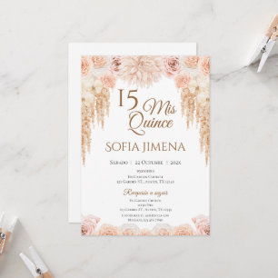 Invitación de Quincenera al Boho español