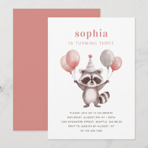 Invitación de Raccoon Cute