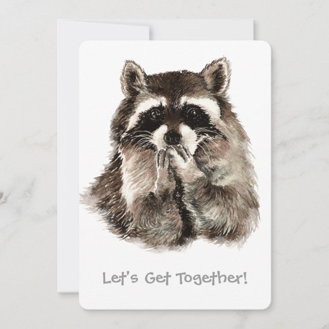 Invitación de Raccoon que da un beso de despedida  (Anverso)