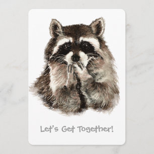 Invitación de Raccoon que da un beso de despedida 