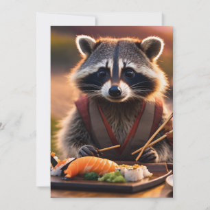 invitación de raccoon sushi