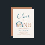 Invitación de Rainbow First Birthday Boy<br><div class="desc">Invitación de Rainbow First Birthday Boy</div>
