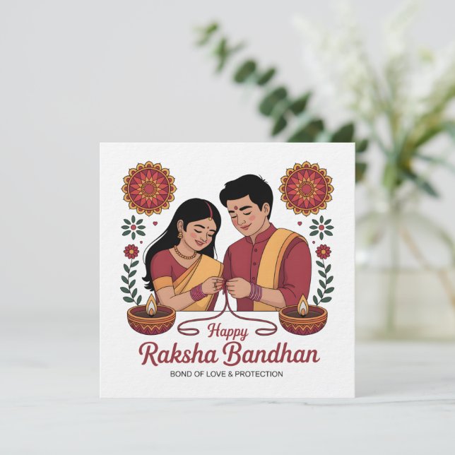 Invitación de Raksha Bandhan (Anverso de pie)