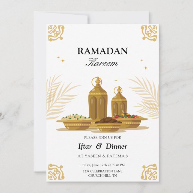 Invitación de Ramadan Kareem Iftar (Anverso)