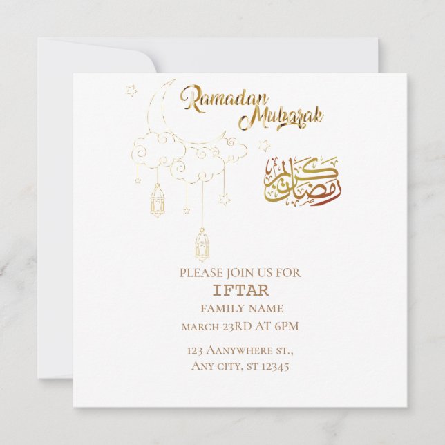 Invitación de Ramadan Kareem Iftar (Anverso)
