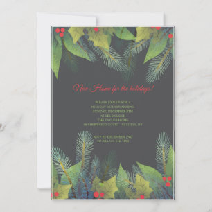 Invitación de ramas de Navidad