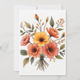 Invitación de ramo de flores de otoño