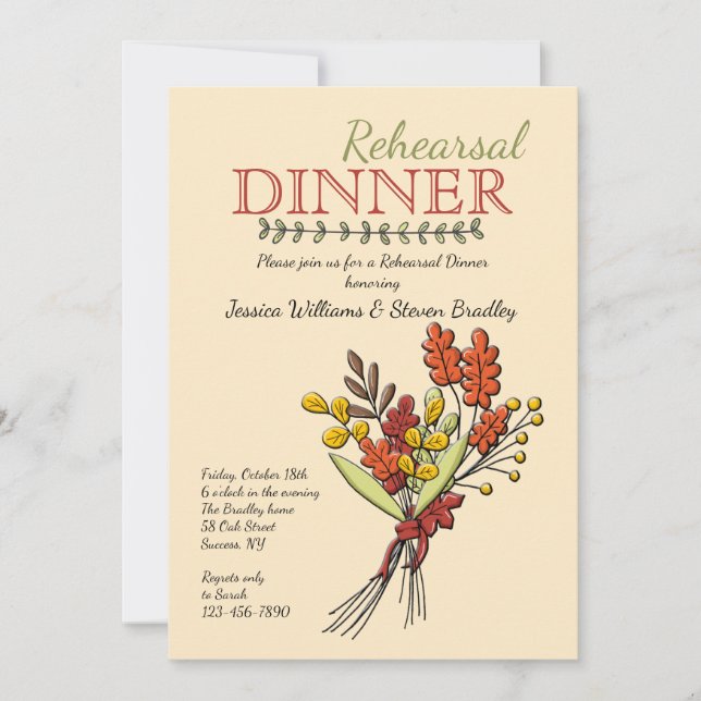 Invitación de Ramo de Otoño (Anverso)