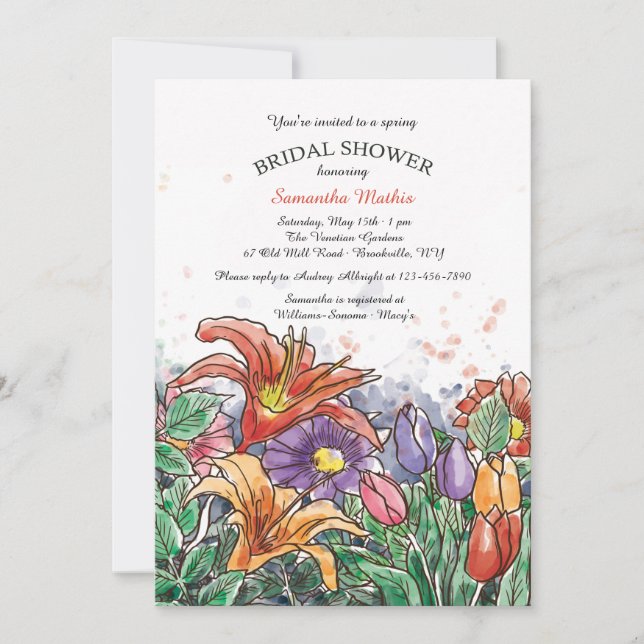 Invitación de Ramo de Primavera (Anverso)