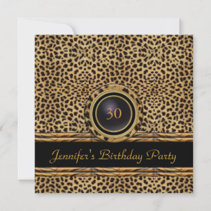 Invitación de Rattan Leopardo Dorado Cumpleaños 30