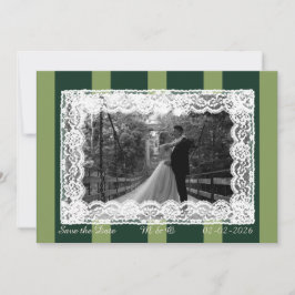 Invitación de Raya Ancha Verde Claro y Oscuro