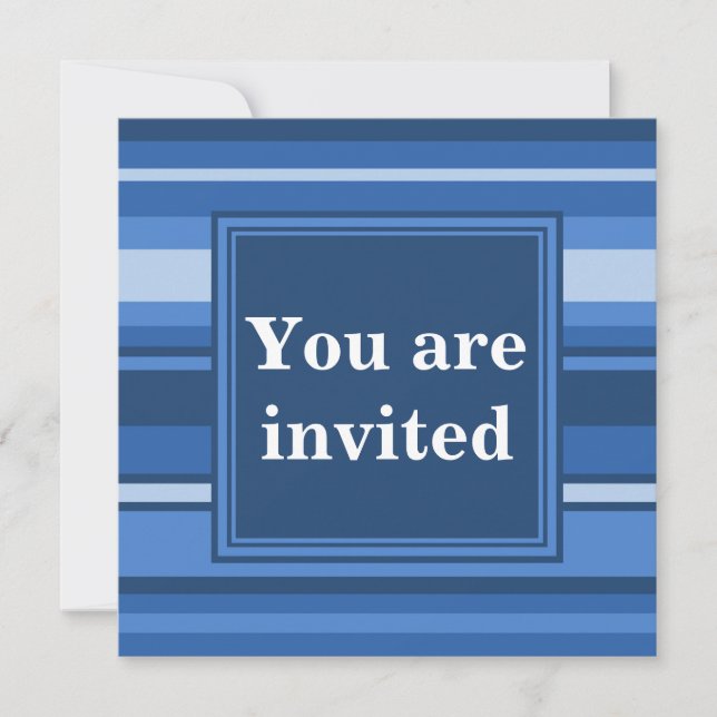 Invitación de rayas azules (Anverso)