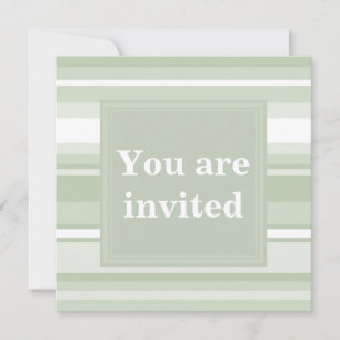 Invitación de rayas verde pálido