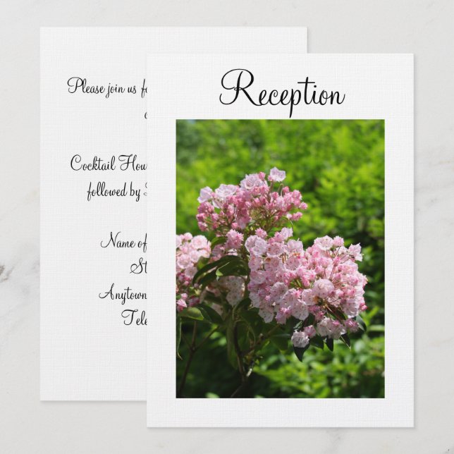 Invitación de Recepción Bodas de Color Rosa Laurel (Anverso / Reverso)