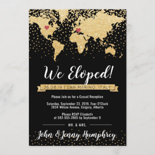 Invitación de recepción con mapa