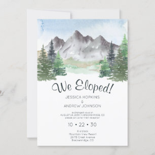 Invitación de recepción de acuarela de montaña Nos