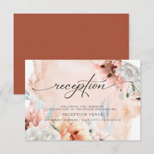 Invitación de recepción de acuarela floral de terr