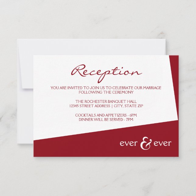 Invitación de recepción de ángulo Ever & Ever Borg (Anverso)