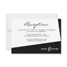 Invitación de recepción de ángulo negro Ever & Eve
