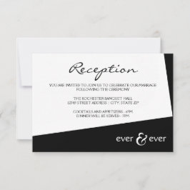 Invitación de recepción de ángulo negro Ever & Eve