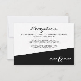 Invitación de recepción de ángulo negro Ever & Eve