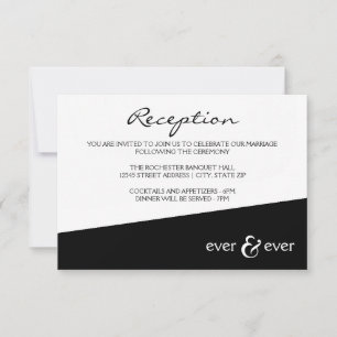 Invitación de recepción de ángulo negro Ever & Eve