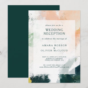 Invitación de recepción de boda abstracta colorida