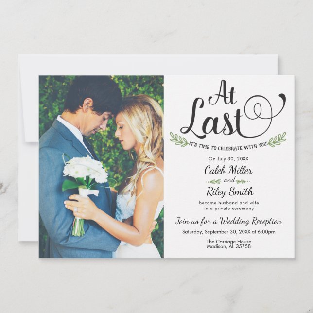 Invitación de recepción de boda al fin (Anverso)