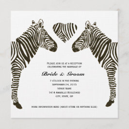 Invitación de recepción de boda amor de cebra