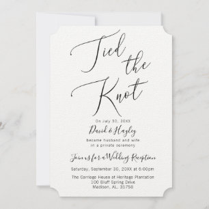 Invitación de recepción de boda Anudando el nudo
