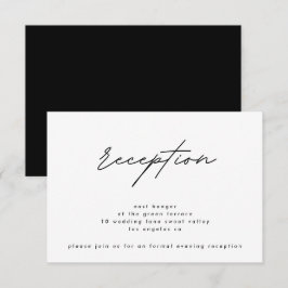 Invitación de recepción de boda blanca negra simpl