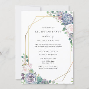 Invitación de recepción de boda boho informal con