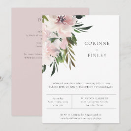 Invitación de recepción de boda botánica Mauve Pol