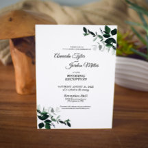 Invitación de recepción de boda botánica neutral
