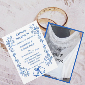 Invitación de recepción de boda Campanas Zafiro Az