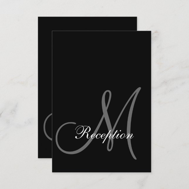 Invitación de recepción de boda con elegancia de c (Anverso / Reverso)