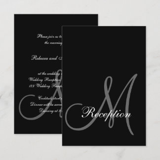Invitación de recepción de boda con elegancia de c