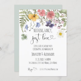 Invitación de recepción de boda con flores silvest