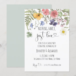 Invitación de recepción de boda con flores silvest