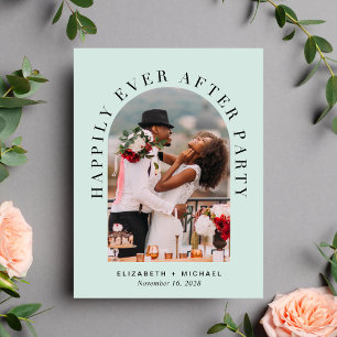 Invitación de recepción de boda con foto de Arco E